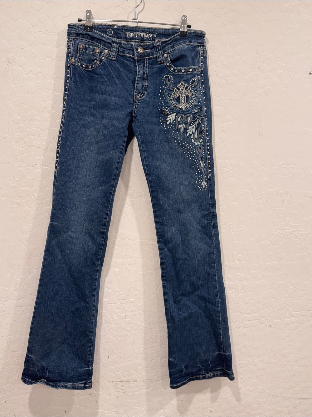 Trinity Ranch Western Jeans Montana West Embellished Bootcut Low Rise Womens 7